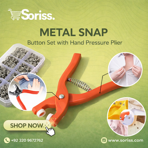 Imported Metal Snap Button Set with Hand Pressure Plier Button Press