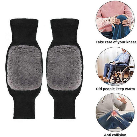 2 Pcs Warm Wool Knee Pads