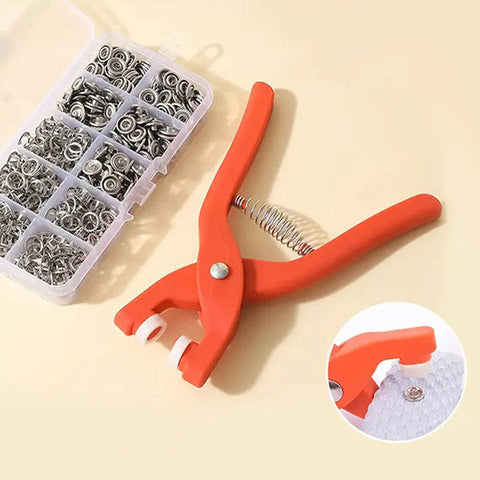 Imported Metal Snap Button Set with Hand Pressure Plier Button Press