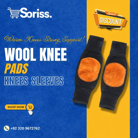 2 Pcs Warm Wool Knee Pads